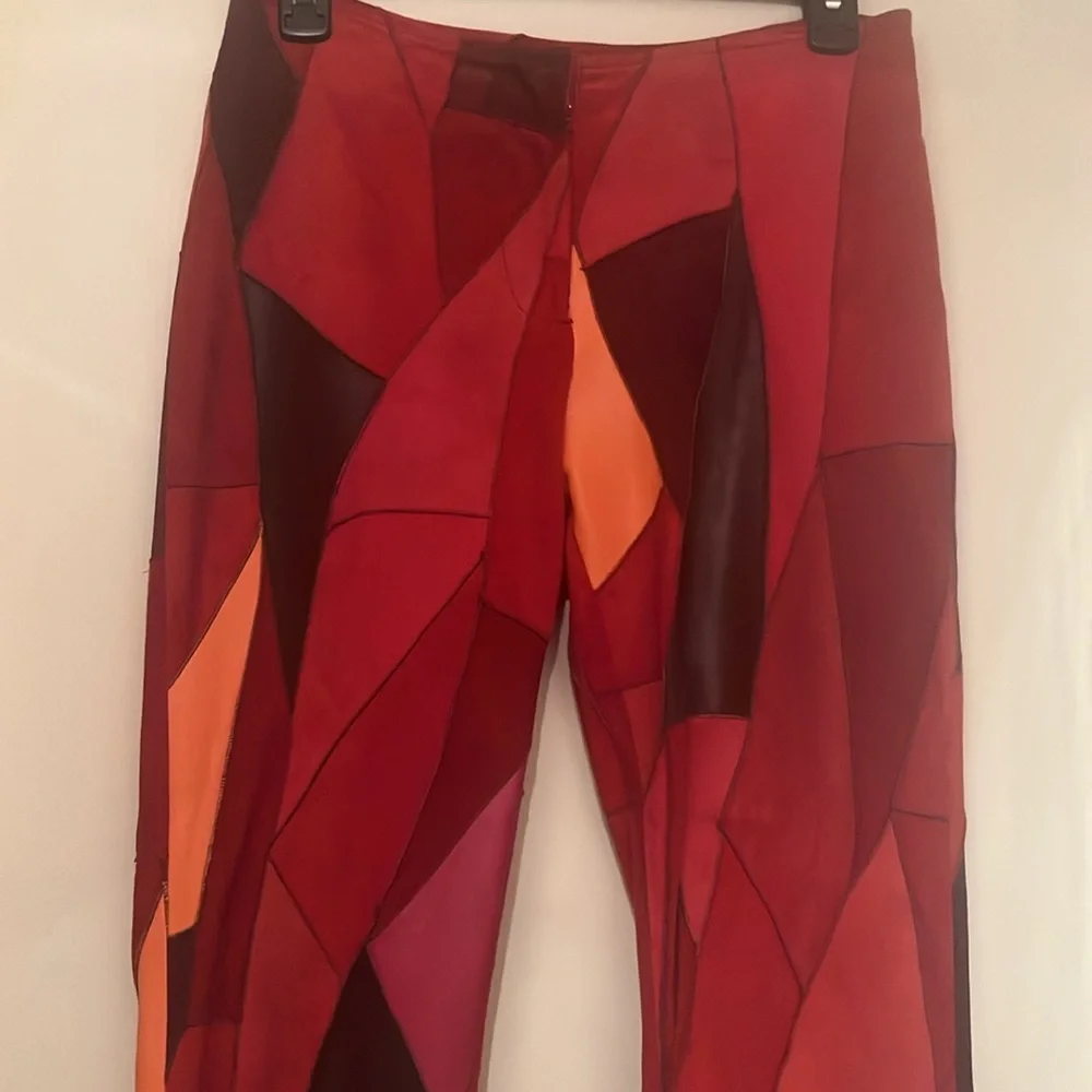 Vintage Wilsons Pelle Studio leather suede patchwork pants size 4 - Picture 2 of 16